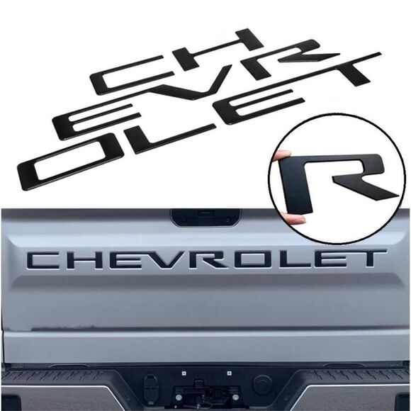 Chevrolet Tailgate Insert Letters 3D Black 2019-2023 Silverado NWT - Picture 1 of 10